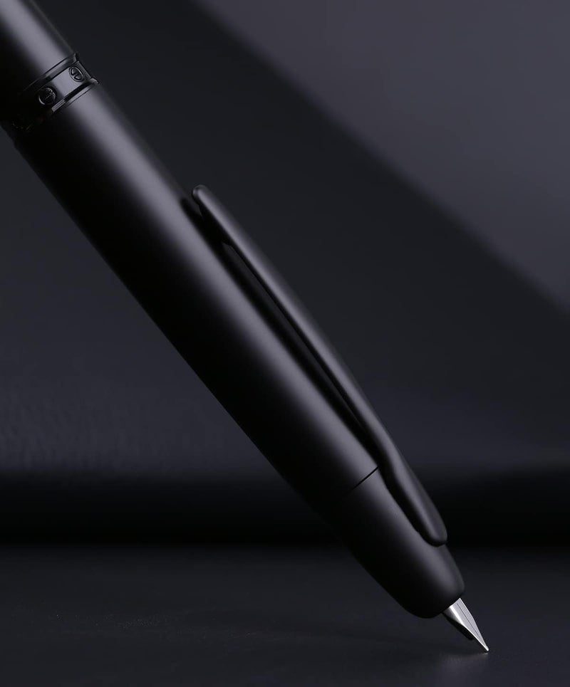 erofa Majohn A1 Press Fountain Pen with Box, Retractable Extra Fine Nib Metal Matte Black Ink Pen with Converter for Writing - Image 3